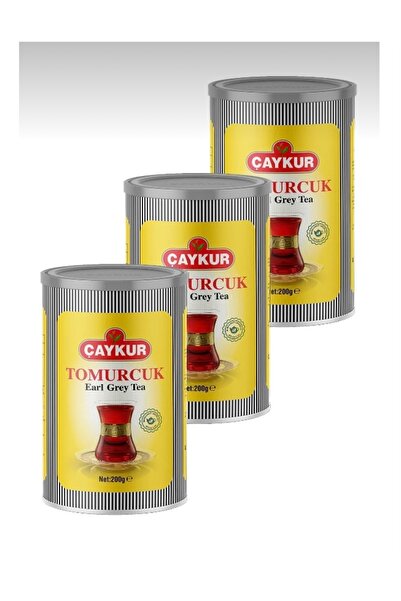 Çaykur توموركيرك إيرل جراي 200 جرام × 3 قطع علبة أسطوانية بنكهة البرغموت الطب...