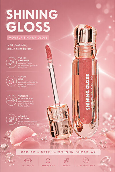 SETBEAUTY NUDE SİMLİ RENKLİ DUDAK PARLATICI RUJ – SHINING LİP GLOSS 02