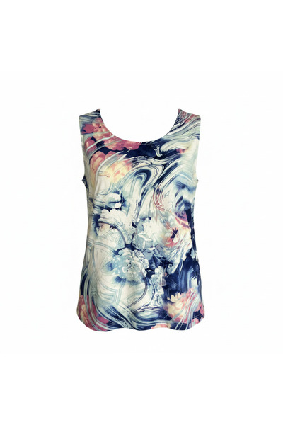 PAULA Women's Abstract Swirl Print Sleeveless Tank Top