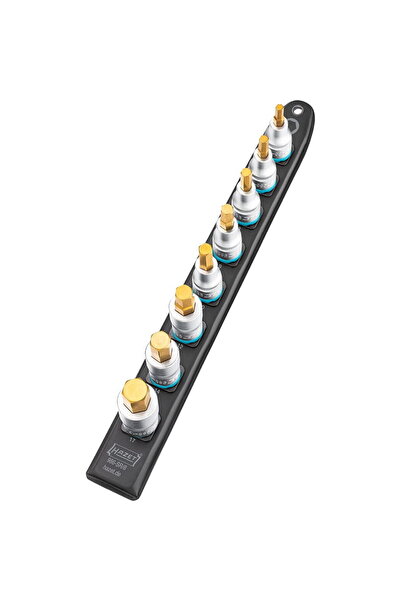 HAZET SmartRail 1/2 socket set, hexagon socket, 8 pieces (black, 6mm - 17mm, ...
