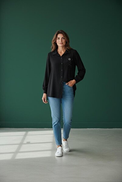 Alkım Stylish Shirt with Detailed Chain Embroidery
