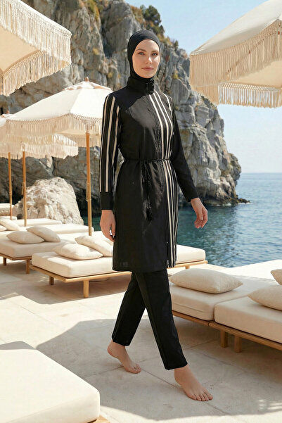 Marina Tam Kapalı Tesettür Mayo M2520 Siyah