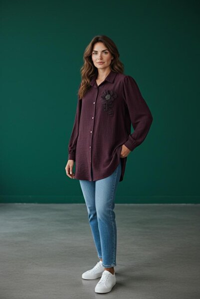 Alkım Stylish Shirt with Detailed Chain Embroidery