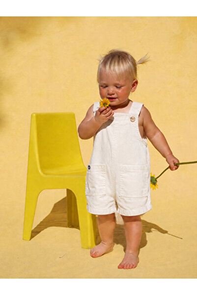 Dadamama UNISEX BEBEK&ÇOCUK %100 PAMUKLU İNCE HAM KOT ŞORTLU SALOPET-TULUM, +...