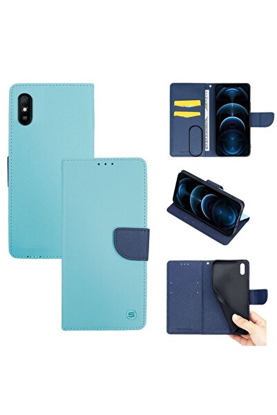 Sonique Θήκη Πορτοφόλι Trend Wallet Xiaomi Redmi 9A / Redmi 9AT Σιέλ / Σκούρο...