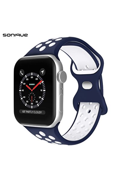 Sonique Λουράκι Σιλικόνης Sport για Apple Watch (38/40/41MM) Μπλε Σκούρο/Λευκό