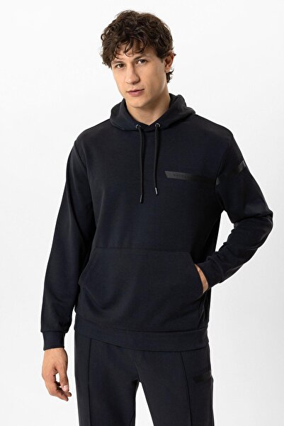 Back And Bond Anthracite Regular Fit Hooded Kangaroo Pocket Sweatshirt