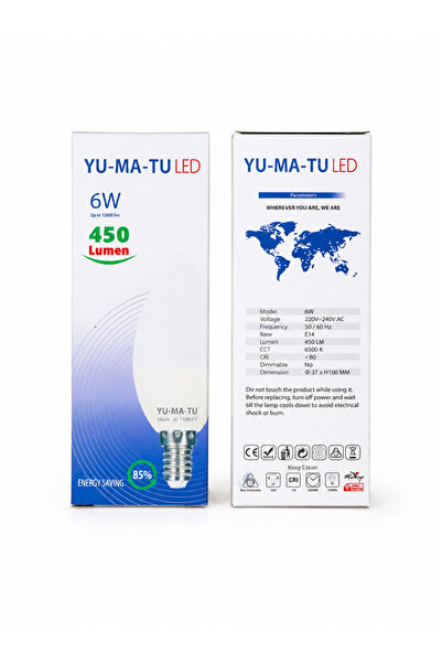 Yumatu YU-MA-TU 6W E14 Beyaz Işık LED Ampul 450 Lümen Enerji Tasarruflu