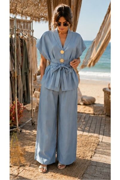 OEM Chic and comfortable women's Top Bottom Set , made of Cotton, one size re...