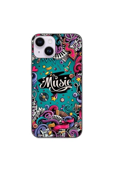 OEM Калъф, съвместим с Apple iPhone 15, силиконов гел TPU, с шарка Поп арт му...