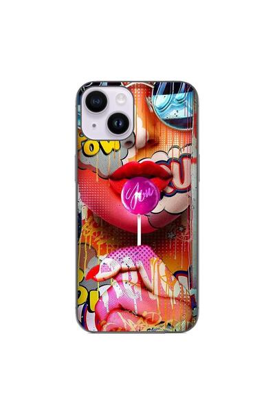 OEM Husa compatibila cu Apple iPhone 15 Silicon Gel Tpu Model Pop Art Lolipop