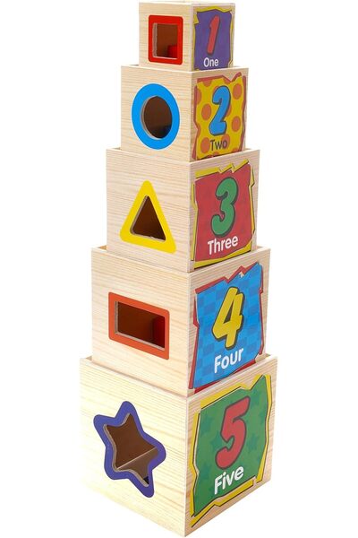 Babylove Wooden Educational Building Blocks, Five-Layer Box-Shaped