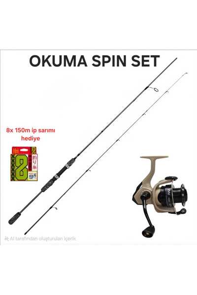 Okuma Outrax OR-3000SGA Spin Olta Makinesi+Okuma Wave Up Spin 244cm 7-21gr 2 ...