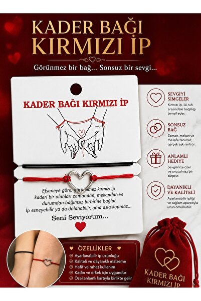 Ebravia Fate Bond Red String Lover Bracelet Set – a Symbol of Love and Commit...
