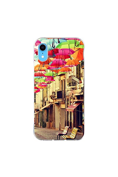 OEM Husa compatibila cu Apple iPhone XR Silicon Gel Tpu Model Strada Umbrele ...