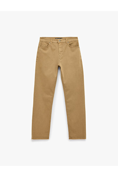 Koton Normal Waist Cotton Pocketed Straight Fit Jean Trousers - Mark Jean