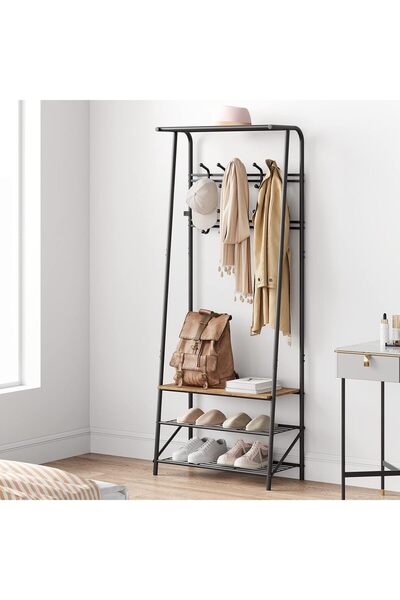 Garvee Coat Rack Hall Tree with Shoe Storage Bench, 4-in-1 Entryway Bench wit...