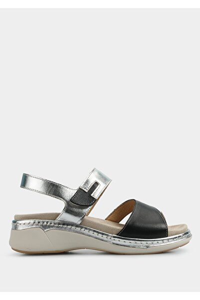 Eclipse Black Leather Women's Comfort Sandals