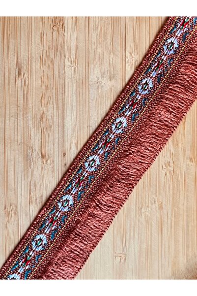 Öztürk Tuhafiye Narrow Woven Ethnic Patterned, Fringed Decorative Ribbon. 4 c...