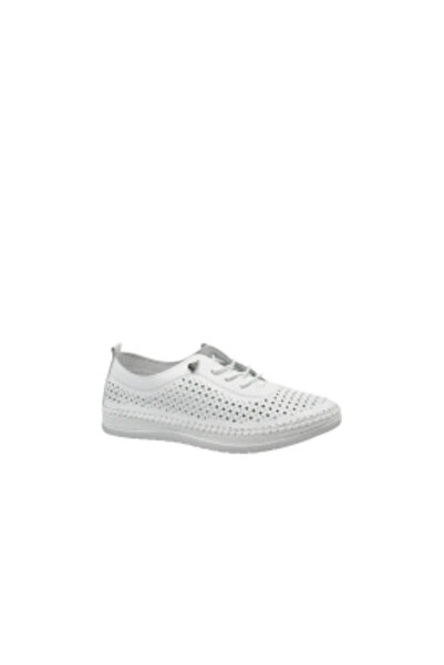 Anna Viotti Light white loafers made of leather with perforated pattern GOR 405