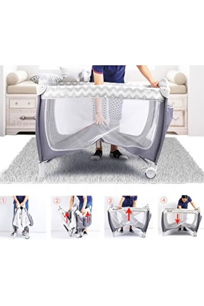TAPIT Baby Crib Portable Playard Foldable Luxury Nursery Baby Center Multi Fu...