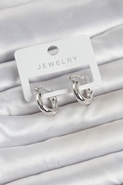 norsary Silver Color Brass Hoop 15 mm Women's Earrings
