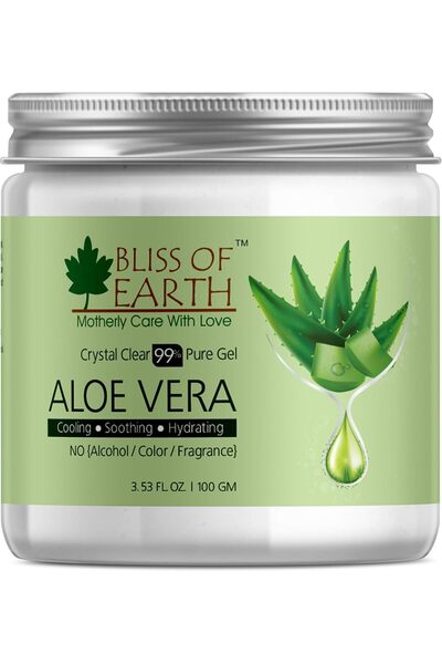 Bliss of Earth Paraben Free Aloe Vera Gel, 100g | Pure Natural After Sun & Da...