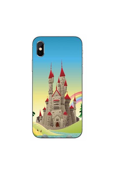 OEM Case compatible with Apple iPhone XS Silicone Gel Tpu Castle Model