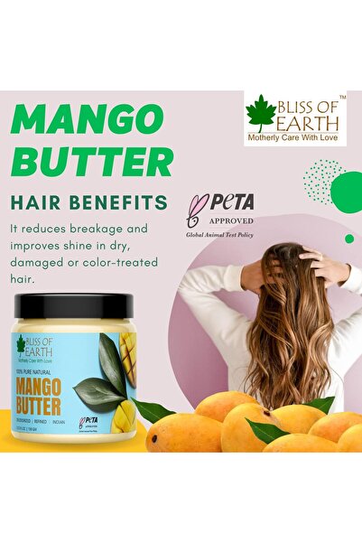 Bliss of Earth Mango Butter, 100g - Pure Natural Body Butter | Cosmetic & DIY Skincare Use