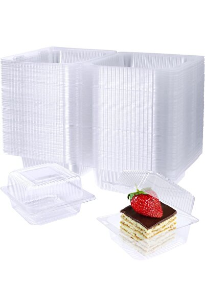 Arabest 100 Pack Clear Plastic Square Hinged Food Container,Disposable To Go ...