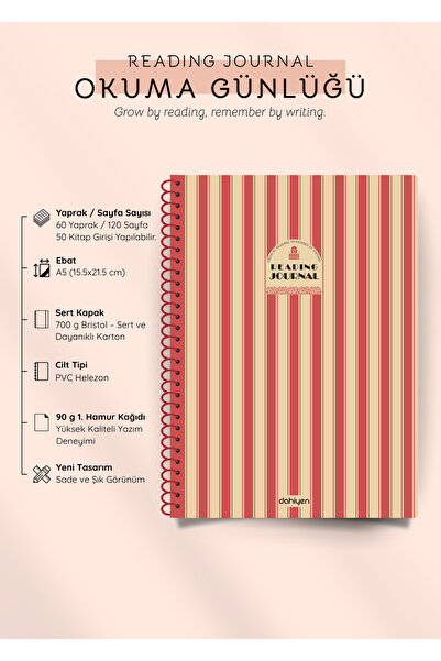 Dahiyen Kitap Okuma Günlüğü - Reading Journal Red