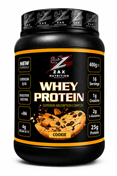 zax nutrition بروتين مصل اللبن 100% بنكهة الكوكيز 400 جرام 16 حصة --سلسلة خاصة--