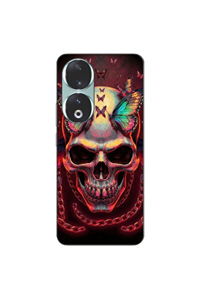 OEM Θήκη συμβατή με Honor 90 5G Σιλικόνης Gel TPU με ολογραφικό σχέδιο κρανίο...