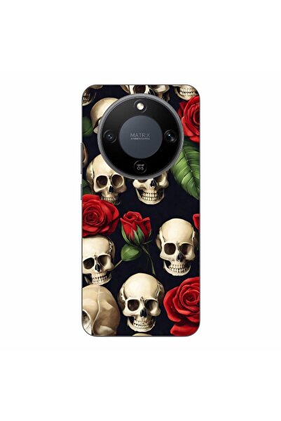 OEM Husa compatibila cu Honor Magic8 Lite Silicon Gel Tpu Model Skulls and Roses
