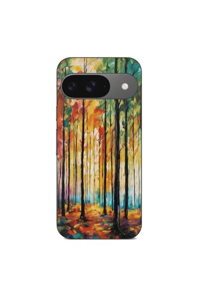 OEM Husa compatibila cu Google Pixel 9 Silicon Gel Tpu Model Colored Forest Art