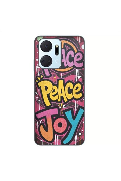 OEM Husa compatibila cu Honor X7a Silicon Gel Tpu Model Peace and Joy Graffiti