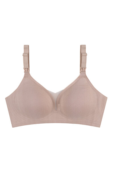 koza iç giyim Women's Cotton Ribbed Tulle Detailed Nursing Bra