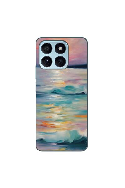 OEM Case compatible with Honor X8b Silicone Gel Tpu Pattern Watercolor Sea View
