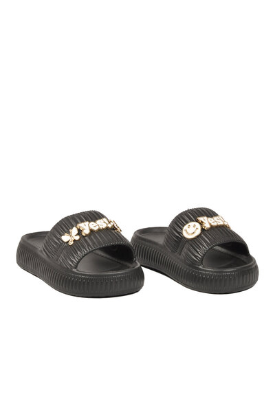AYK'S Black Lightweight Girls' Slippers 292 F-P