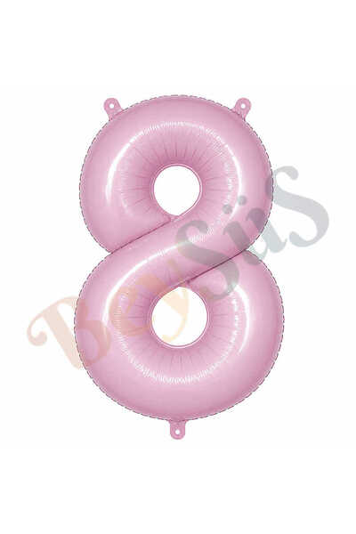 BeySüS 8 Number Foil Balloons in Pink Color (76 cm)