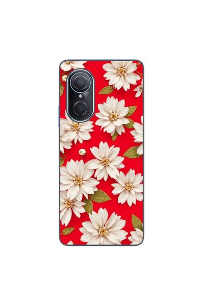OEM Husa compatibila cu Huawei Nova 9 SE Silicon Gel Tpu Model White Flowers ...
