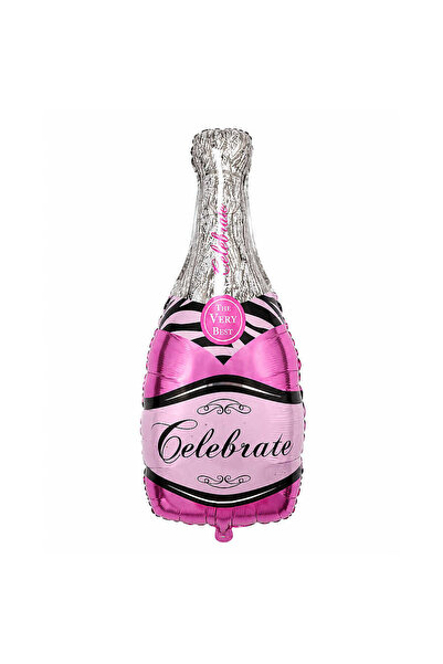BeySüS Champagne Bottle Celebrate Pink Foil Balloon