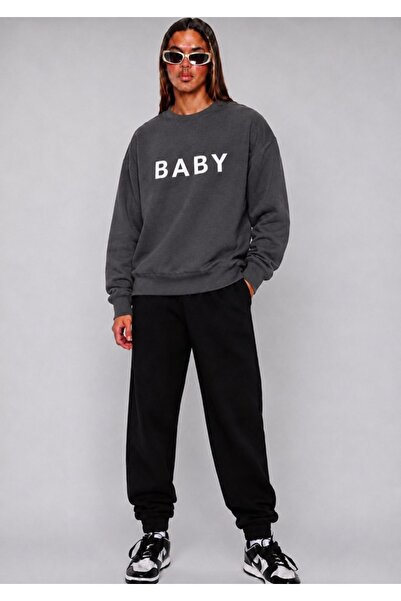 FAEL LİFE Unisex Wide Cut Zero Neck Vee-Shoulder Tracksuit Baby Printed Set