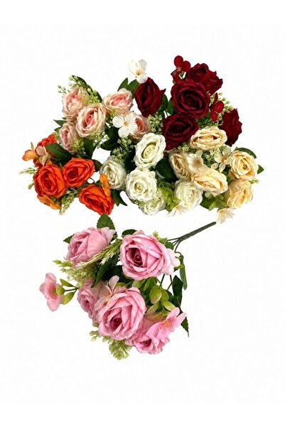 OEM Flori Artificiale Buchet Trandafirasi Infloriti Roz Pudra