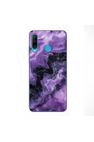 OEM Husa compatibila cu Huawei P30 Lite Silicon Gel Tpu Model Abstract Purple...