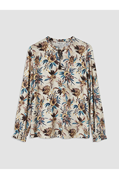 LC Waikiki Esvab • Modern & Distinctive Tie-Back Collar Floral Blouse