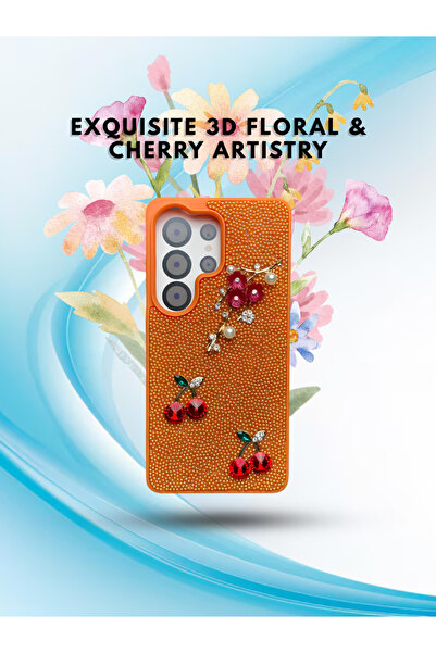FASHION CASE Luxury 3D Rhinestone Cherry Phone Case for Samsung Galaxy S25 Ul...