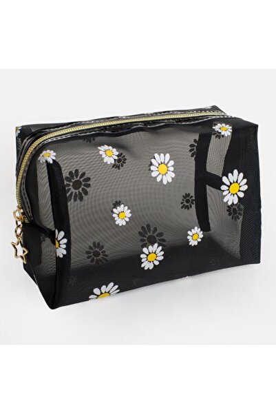 OEM Portfard de Vară Negru alb, plasă, Model Margarete, Cu Fermoar, Compartim...
