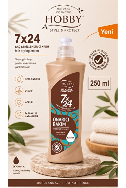 Hobby Style & Protect 7x24 Onarıcı Bakım Saç Şekillendirici Krem 250 ml