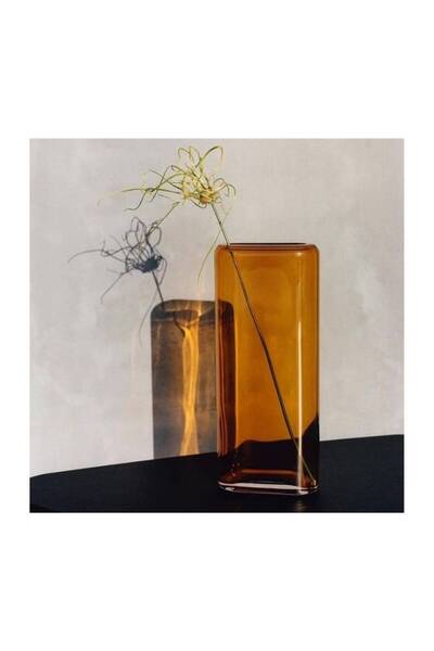 Paşabahçe Nude Layers Amber Colored Glass Vase 32.5 cm